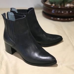 Black leather ankle booties size 7